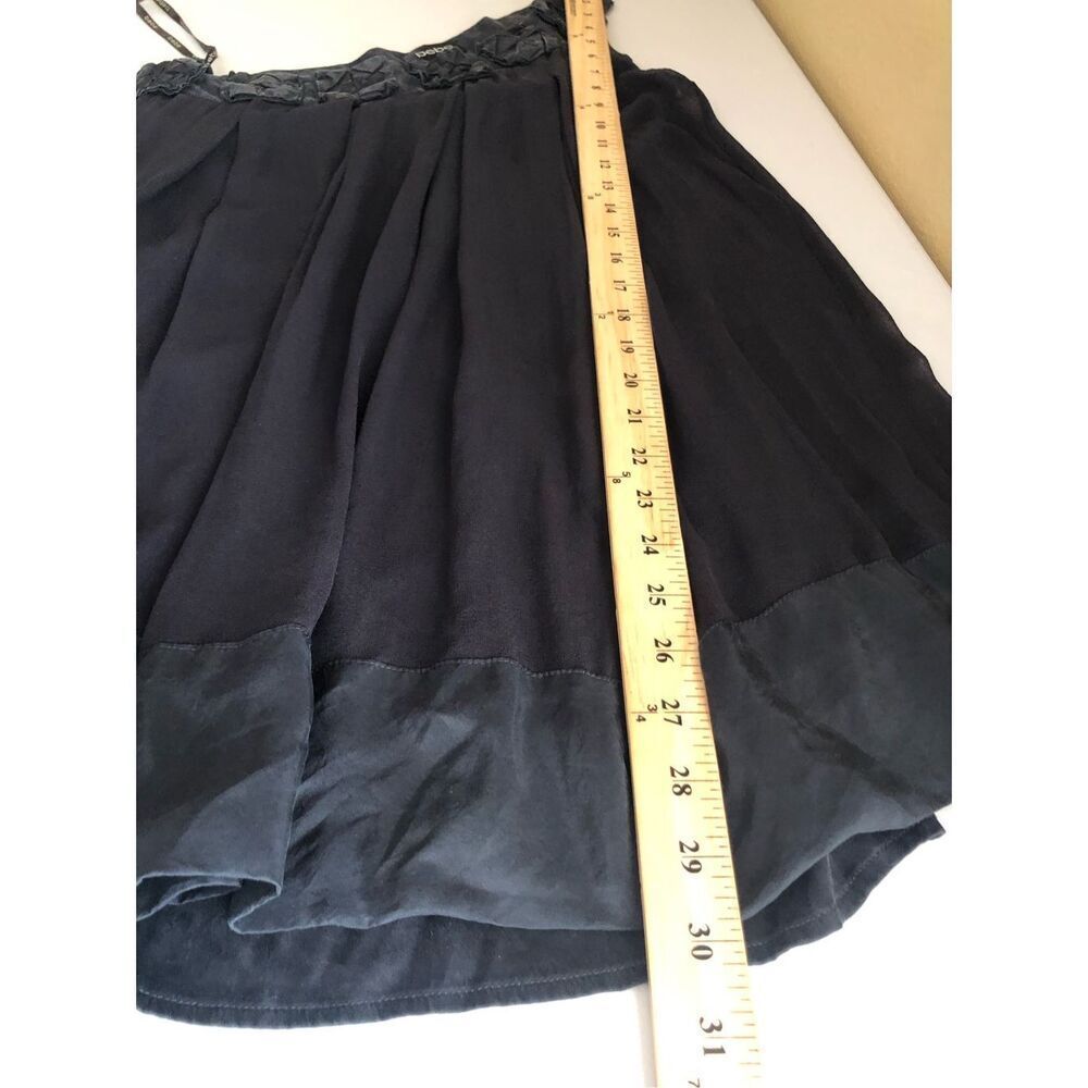 Bebe Black Silk One Shoulder Dress Embellished Neck Size S - Picture 9 of 11